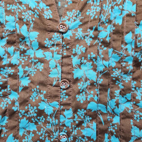 Eddie Bauer Olive Green Teal Long Sleeve Pintuck Pleated Button Down Women's XS - Picture 7 of 12